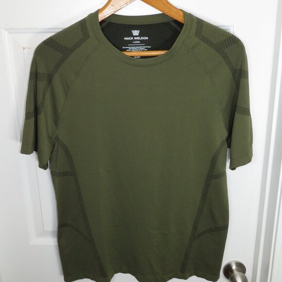 Mack Weldon Stealth Crew Neck T-Shirt in Commando Green Size LG Performance - Picture 1 of 4